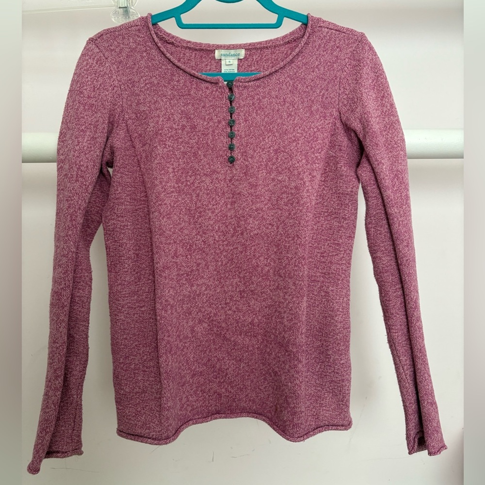 Sundance Red Fitted Buttoned Blouse